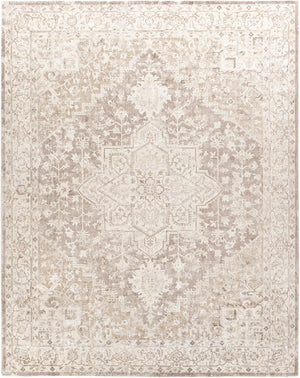 Wilson WSN-2302 Traditional Viscose, Wool Rug WSN2302-810 Camel, Dark Brown, Khaki, Cream 55% Viscose, 45% Wool 8' x 10'