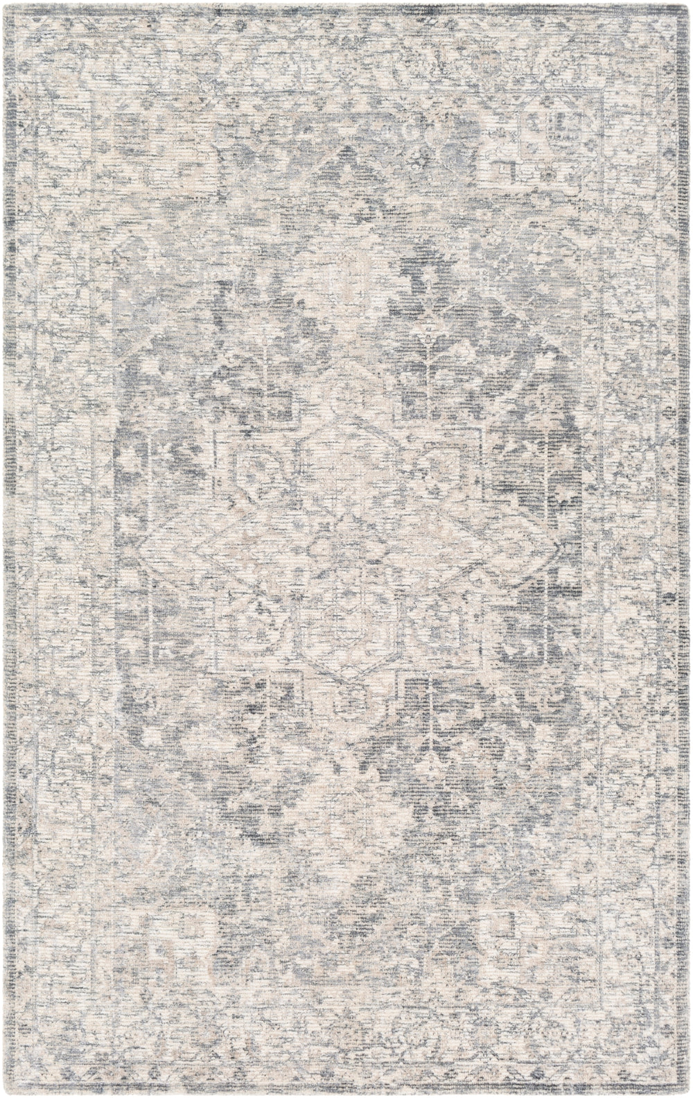 Wilson WSN-2303 Traditional Viscose, Wool Rug WSN2303-81012 Denim, Khaki, Cream 55% Viscose, 45% Wool 8'10" x 12'