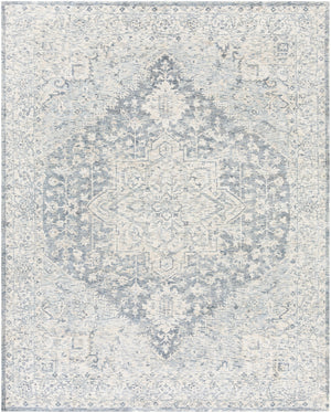 Wilson WSN-2303 Traditional Viscose, Wool Rug WSN2303-810 Denim, Khaki, Cream 55% Viscose, 45% Wool 8' x 10'