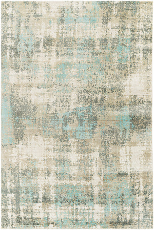 Wilson WSN-2305 Modern Wool, Viscose Rug WSN2305-81012 Light Gray, Beige, Wheat, Medium Gray, Teal, Pale Blue 60% Wool, 40% Viscose 8'10" x 12'