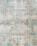 Wilson WSN-2305 Modern Wool, Viscose Rug WSN2305-810 Light Gray, Beige, Wheat, Medium Gray, Teal, Pale Blue 60% Wool, 40% Viscose 8' x 10'