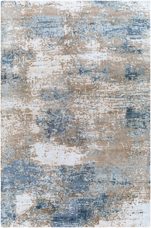 Wilson WSN-2306 Modern Wool, Viscose Rug WSN2306-576 Beige, Wheat, Denim 60% Wool, 40% Viscose 5' x 7'6"