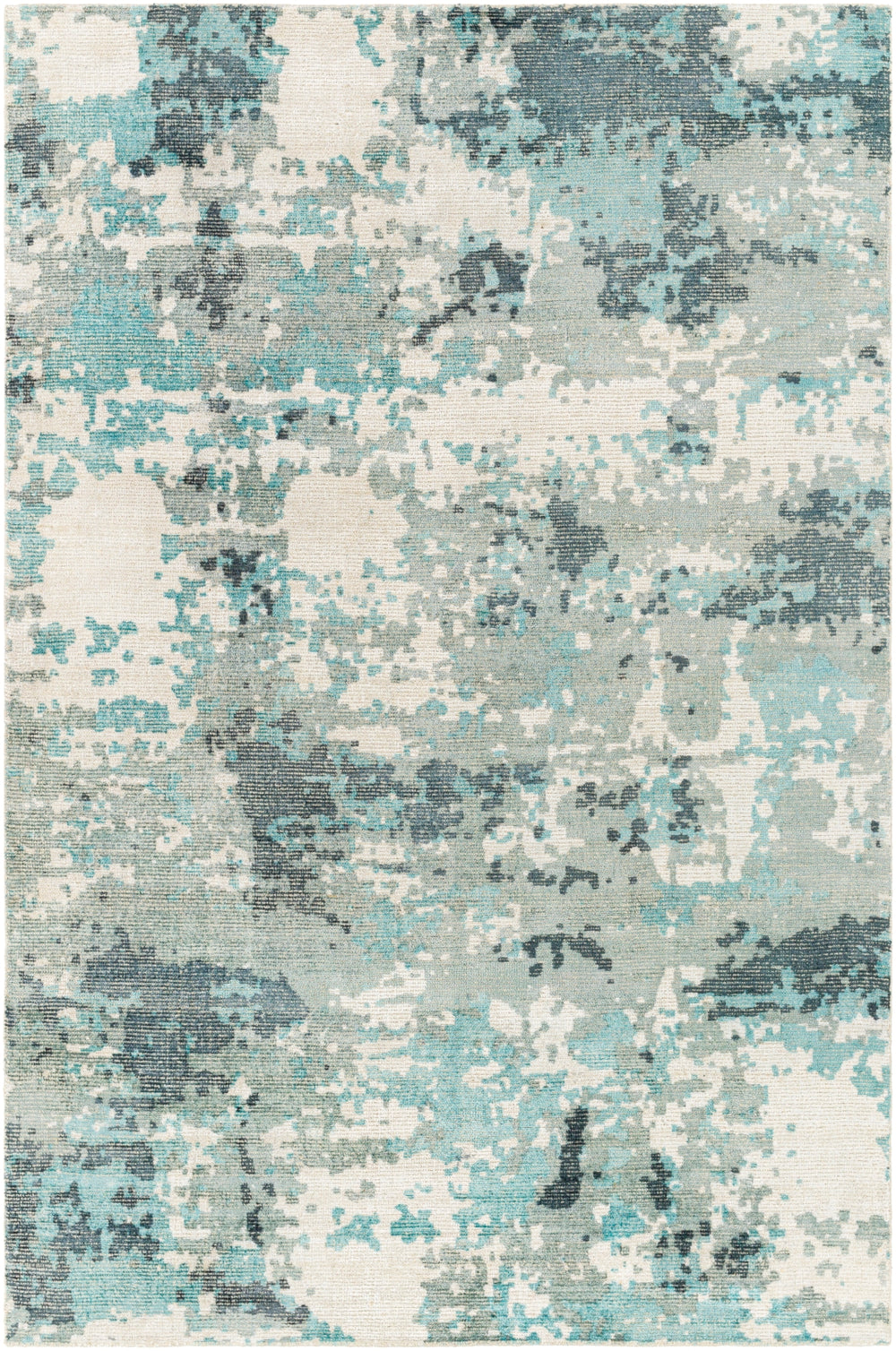 Wilson WSN-2307 Modern Wool, Viscose Rug WSN2307-81012 Teal, Beige, Wheat, Sage 60% Wool, 40% Viscose 8'10" x 12'