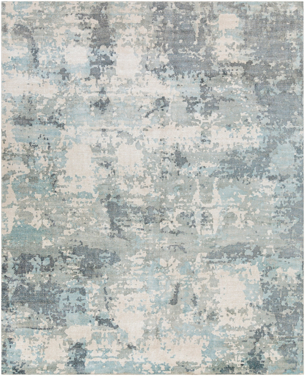 Wilson WSN-2307 Modern Wool, Viscose Rug WSN2307-81012 Teal, Beige, Wheat, Sage 60% Wool, 40% Viscose 8'10" x 12'