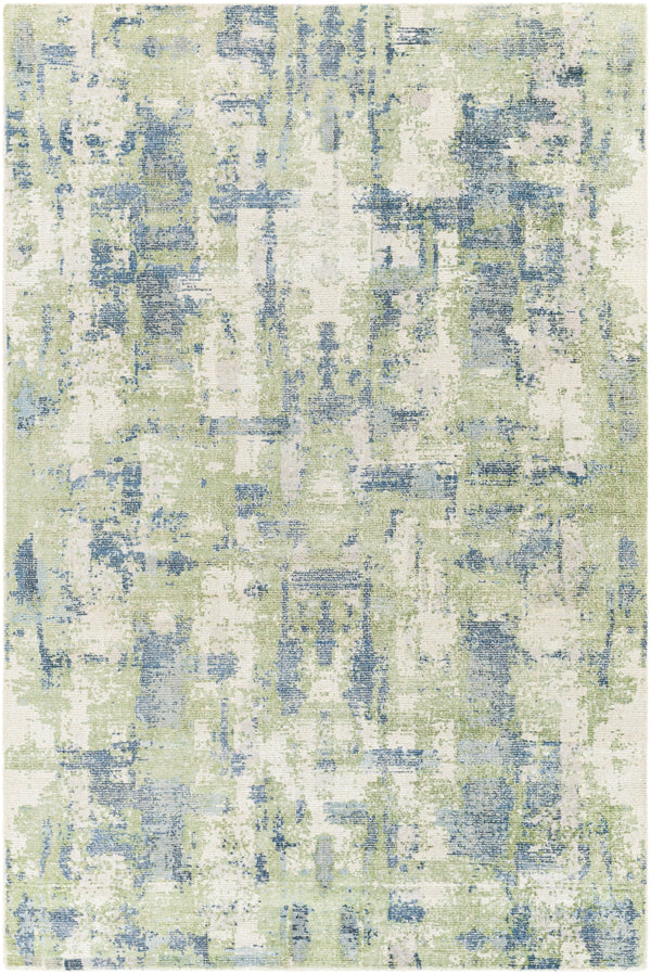 Wilson WSN-2308 Modern Wool, Viscose Rug WSN2308-81012 Beige, Teal, Pale Blue, Wheat, Sage, Denim 60% Wool, 40% Viscose 8'10" x 12'