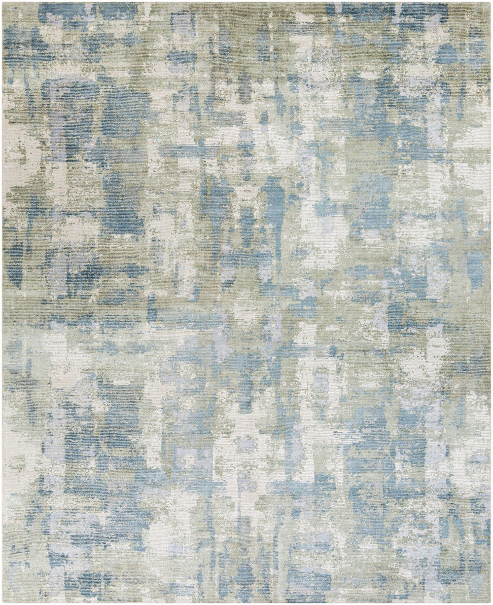 Wilson WSN-2308 Modern Wool, Viscose Rug WSN2308-81012 Beige, Teal, Pale Blue, Wheat, Sage, Denim 60% Wool, 40% Viscose 8'10" x 12'