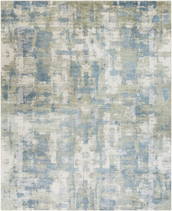 Wilson WSN-2308 Modern Wool, Viscose Rug WSN2308-810 Beige, Teal, Pale Blue, Wheat, Sage, Denim 60% Wool, 40% Viscose 8' x 10'