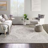Nourison Tranquil TRA05 Farmhouse Machine Made Power-loomed Indoor Area Rug Ivory/Grey 8'10" x 11'10" 99446485106