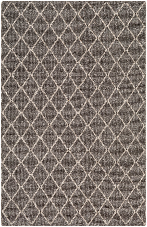 Whistler WSR-2301 Modern Viscose, Wool Rug WSR2301-913 Charcoal, Ivory 50% Viscose, 50% Wool 9' x 13'