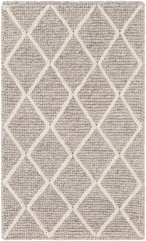 Whistler WSR-2303 Modern Viscose, Wool Rug WSR2303-913 Medium Gray, Cream 50% Viscose, 50% Wool 9' x 13'