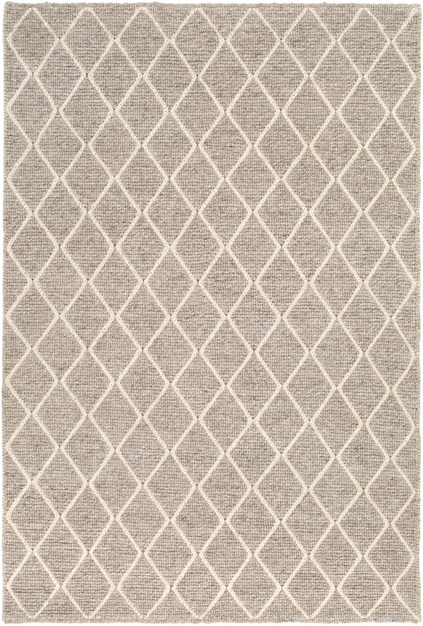 Whistler WSR-2303 Modern Viscose, Wool Rug WSR2303-576 Medium Gray, Cream 50% Viscose, 50% Wool 5' x 7'6"