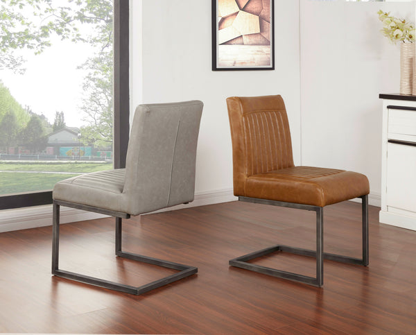 Ronan Leatherette Dining Chair Set of 2 - Modern Industrial Design with Chic Tufting and Durability
