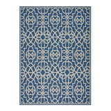 Noble House Belmont Indoor/ Outdoor Geometric 8 x 11 Area Rug, Navy and Ivory