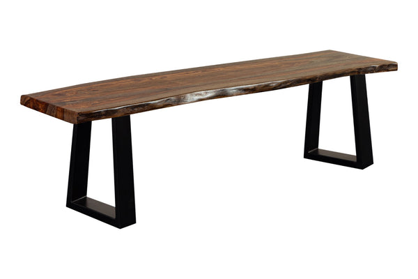 Porter Designs Manzanita Live Edge Solid Acacia Wood Natural Dining Bench Brown 07-196-13-BN58HT-KIT