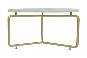Porter Designs Marais Solid Marble Top Contemporary Coffee Table White 05-125-03-02622-KIT
