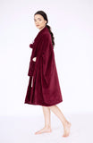 Elke Burgundy Fleece Wrap