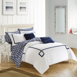 Trace Navy Queen 9pc Comforter set