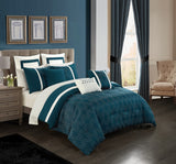 Arlow Teal Blue King 8pc Comforter Set