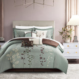 Bliss Garden sage king 8 Piece Comforter Set,