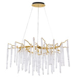 Bethel Solid Brass Chandelier in Aluminum & Glass