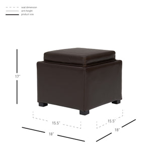 Cameron Square Leather Storage Ottoman - Stylish, Durable, and Versatile Storage Solution for Your Home