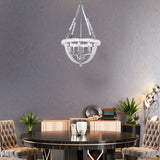 Bethel Chrome Chandelier in Metal & Crystal