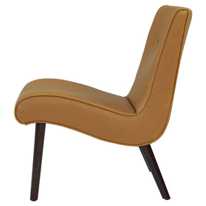 Alexis Stylish Bonded Leather Accent Chair - Tufted Comfort, Mid-Century Design, Fully Assembled!