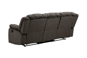 Porter Designs Knox Microfiber Transitional Reclining Sofa Gray 03-201C-01-5213
