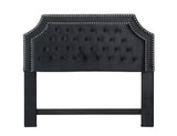 Chava Black King Velvet Headboard