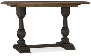 Hooker Furniture Hill Country Traditional-Formal Balcones 60in Friendship Table w/2-12in Leaves in Hardwood and Poplar Solids with White Oak and Walnut Veneers with Resin and Cedar 5960-75206-BRN