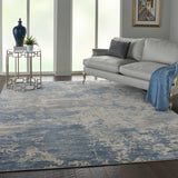 Nourison Rustic Textures RUS08 Painterly Machine Made Power-loomed Indoor Area Rug Grey/Blue 7'10" x 10'6" 99446496362