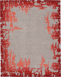 Nourison Symmetry SMM02 Artistic Handmade Tufted Indoor Area Rug Beige/Red 7'9" x 9'9" 99446495624