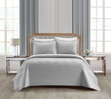 Ridge Grey Queen 3pc Quilt Set