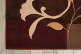 Nourison Contour CON01 Floral Handmade Tufted Indoor only Area Rug Mocha 7'3" x 9'3" 99446066480