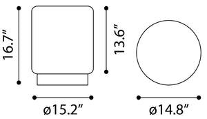 Zuo Modern Eureka 100% Polyester, Plywood, MDF, Stainless Steel Modern Ottoman Ivory 100% Polyester, Plywood, MDF, Stainless Steel