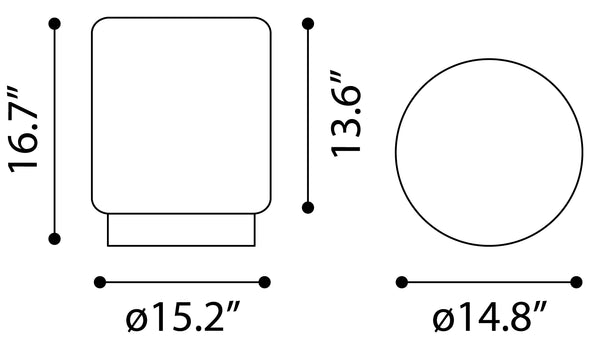 Zuo Modern Eureka 100% Polyester, Plywood, MDF, Stainless Steel Modern Ottoman Ivory 100% Polyester, Plywood, MDF, Stainless Steel