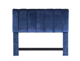 Uriella Navy Queen Velvet Headboard