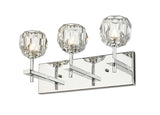 Bethel Chrome Wall Sconce in Metal & Crystal