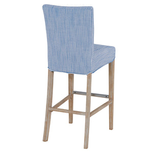 Milton Fabric Bar Stool - Upscale Comfort with Classic Parsons Style and Natural Wood Legs for Dining