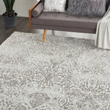 Nourison Damask DAS06 Farmhouse Machine Made Power-loomed Indoor only Area Rug Ivory 9' x 12' 99446731302