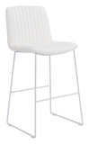 English Elm EE2918 100% Polyurethane, Plywood, Steel Modern Commercial Grade Bar Chair Set - Set of 2 White 100% Polyurethane, Plywood, Steel