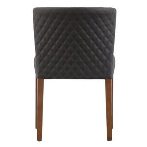 Albie Diamond Stitching Leatherette Chair - Set of 2 Danburry Gray