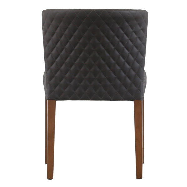 Albie Diamond Stitching Leatherette Chair - Set of 2 Danburry Gray