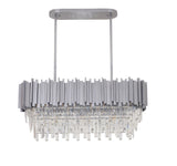 Bethel Satin Nickel Chandelier in Metal & Crystal