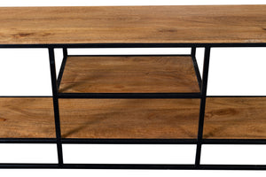 Porter Designs Delancy Solid Mango Wood Industrial TV Stand Brown 06-116-10-3057