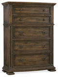 Hooker Furniture Hill Country Traditional-Formal Gillespie Five-Drawer Chest in Hardwood and Poplar Solids with White Oak and Walnut Veneers with Resin and Cedar 5960-90010-MULTI