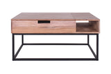 Porter Designs Malmo Solid Wood Lift Top Industrial Coffee Table Natural 05-190-04-1701N
