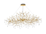 Bethel Solid Brass Chandelier in Aluminum & Glass