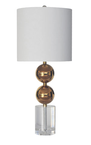 Bethel Gold Table Lamp in Metal & Crystal