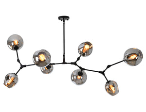 Bethel Matte Black Chandelier in Metal & Glass